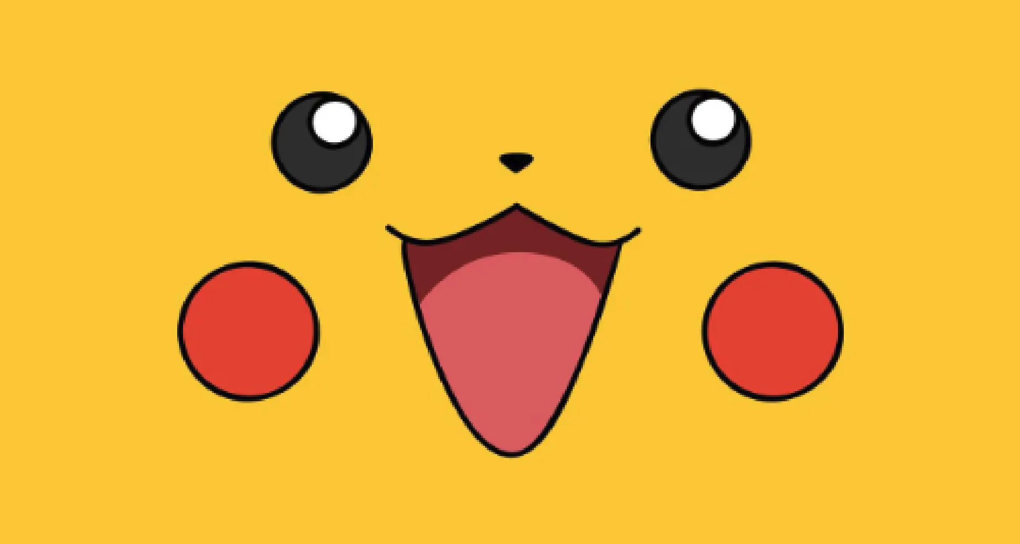 Pikachu with a happy face.